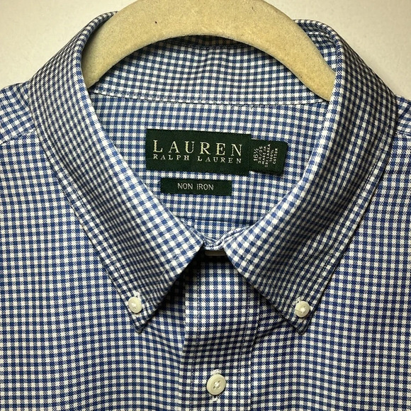 Lauren Ralph Lauren Other - NWT LRL Cotton Dress Shirt Long Sleeve Men's 16.5 34/35 Blue White Check Preppy